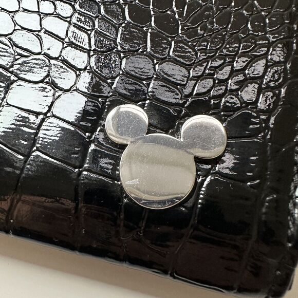 Disney Parks Black Mickey Alligator Croc Embossed Tablet Ipad Case Clutch - Picture 3 of 6